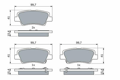 Bosch 0986494557 Brake Pad Rear Accent IV 10-17 Bayon 21 > Ioniq 16 > i10 II 13 > i20 Active 15 > 1.0-1.6 — Brake Pads