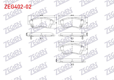 Zegen ZEG402-02 Brake Pad Front with Wear Indicator Cable Drilled Toyota Corolla (_E10_) 1.3i 1992-1997 / Coroll — Brake Pads