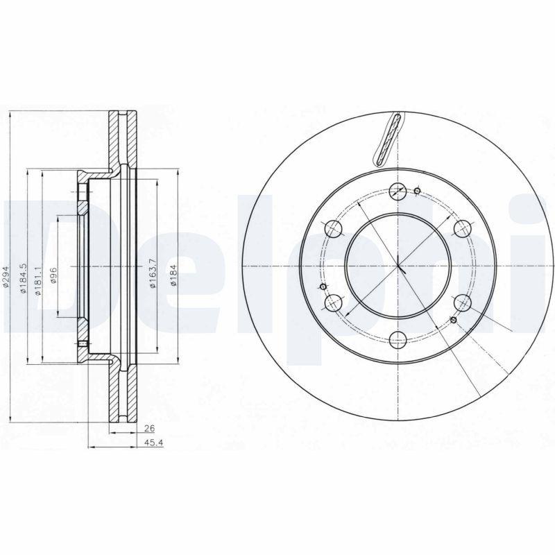 Delphi BG4286 Brake Disc (Twin Pack), Drilled