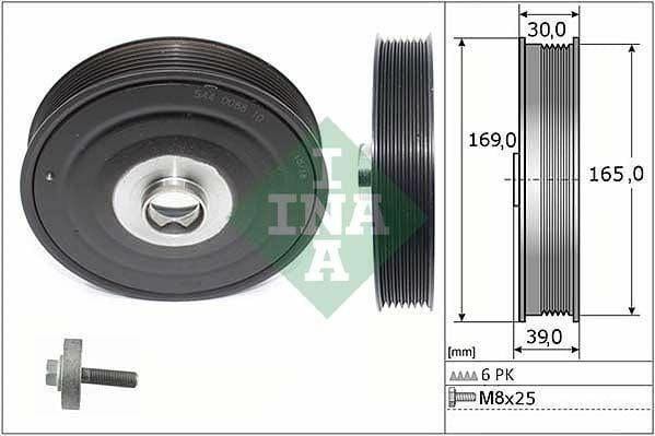 INA 544008820 Crank Pulley - Compatible with Logan II, Megane II III and 2 more models — Pistons & Rotating