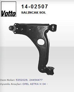 Votto 14-02507 14.02507 /Control Arm Left Sheet Metal (Opel Astra H) — Control Arms & Ball Joints