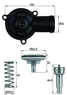 MAHLE TI22087D Thermostat - 87°C for VW Polo, Jetta, Golf — Water Pump & Thermostat