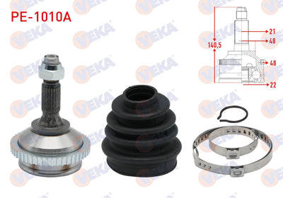 Veka PE-1010A CV Joint Left-Right Front Outer Peugeot 206 (2A / C) 1.6i 16V with ABS 48 Outer Dıst — Axles, CV Joints & Boots