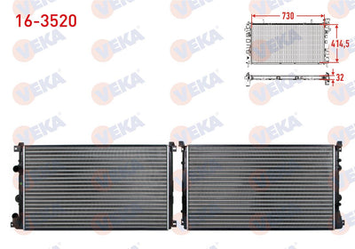 Veka 16-3520 Water Radiator Mechanical Renault Master II (Fd) 2.5 dCi 2003-2010 — Radiators & Fans