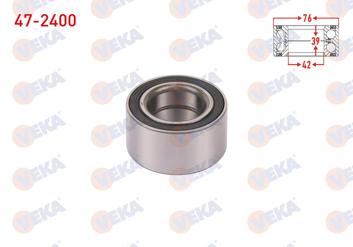 Veka 47-2400 Front & Rear Wheel Bearing Left-Right 42X76x39 Kia Sorento I 2.5 CRDi 2002-2009 / Carnival II 2 — Wheel Bearings