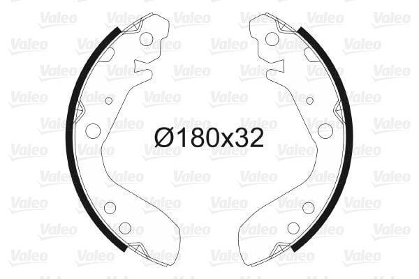 VALEO Rear Brake Shoes - Honda Jazz II 2002-2008 — Brake Cables & Hardware
