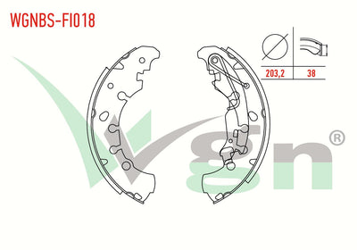 WGN WGNBS-FI018 Brake Shoe Rear Fiat Grande Punto — Brake Cables & Hardware