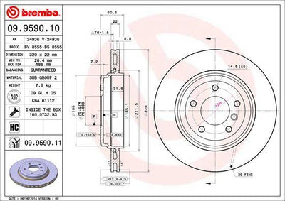 Brembo 09959011 *2 Brake Disc Rear BMW E46 99 > 05 Coated — Brake Rotors & Drums