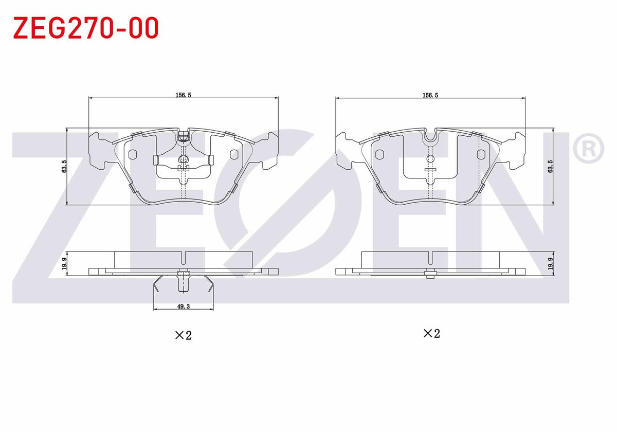 Zegen ZEG270-00 Brake Pad Front BMW 5 Series (E34) 518 i 1987-1995 / (E34) 520 i 1987-1995 / (E34) 535 i 1987-19 — Brake Pads