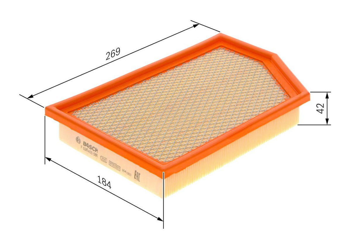 Bosch F026400586 Air Filter Jeep Cherokee 2.0 CRD 2014-