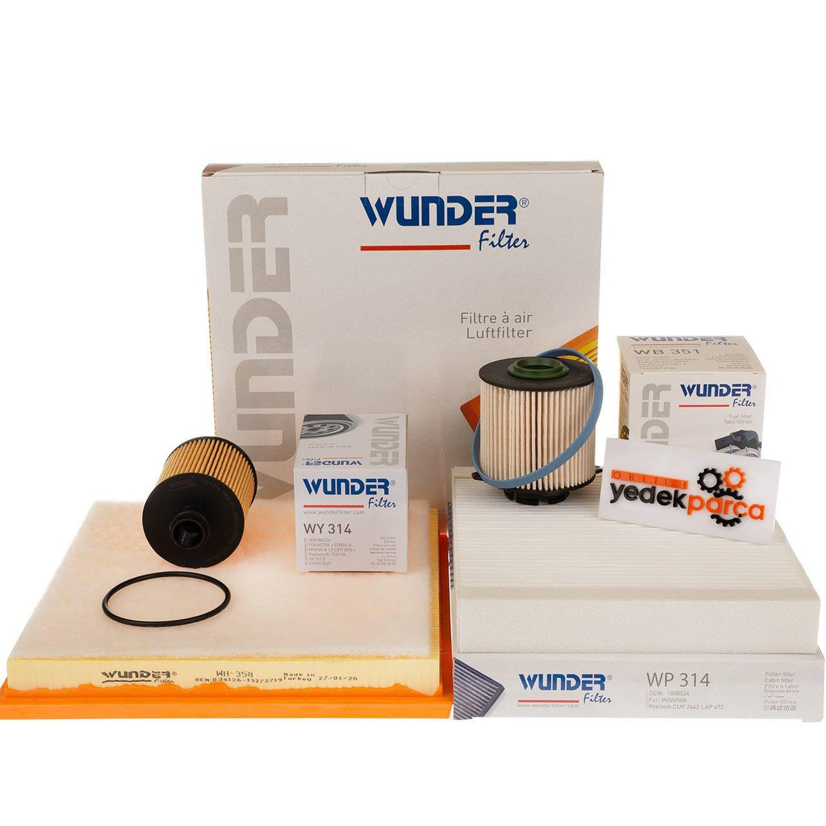 Wunder Opel Astra J 1.3 Diesel Scheduled Service Filter Set without Carbon Pollen — Maintenance & Service Kits
