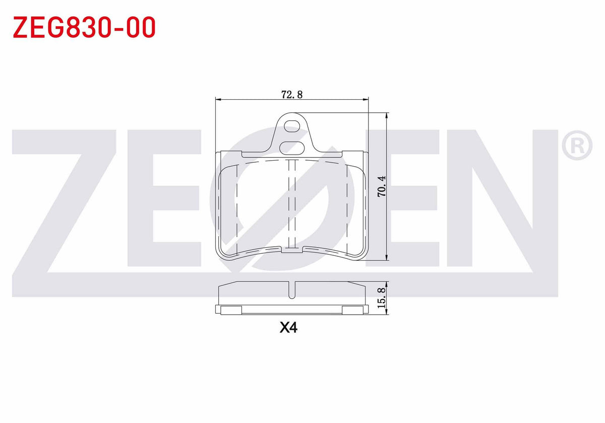 Zegen ZEG830-00 Brake Pad Rear Citroen C5 II 1.6 HDi 2004-2008 / C5 II 2.0 2004-2008 / C5 II 2.0 HDi 2004-2008 / — Brake Pads