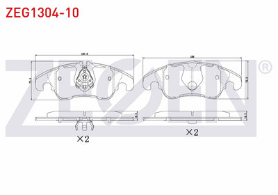Zegen ZEG1304-10 Brake Pad Front Audi A5 (8T3) 3.0 TDI 2007-2017 / 3.2 FSI 2007-2017 / 2.0 TFSI 2007-2017 / Q5 ( — Brake Pads