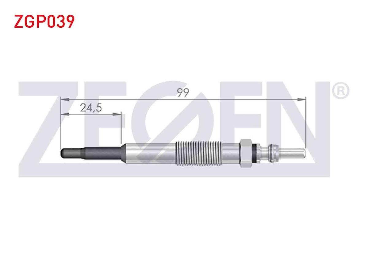 Zegen ZGP039 Glow Plug 11V Renault Kangoo (Kc0 / 1) 1.9D 1998-2008 / Megane I (Ba0 / 1) 1.9D 1996-2003 / Scen — Coils & Plugs