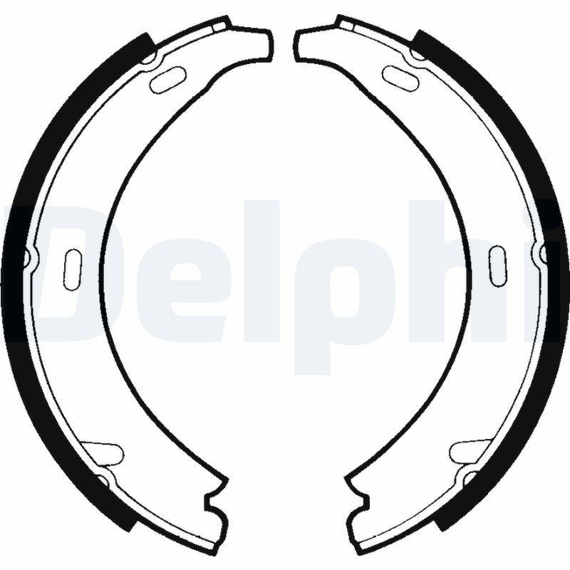 Delphi LS1371 Parking Brake Shoe Mercedes W124/W168/W201/W202/W210 — Brake Cables & Hardware