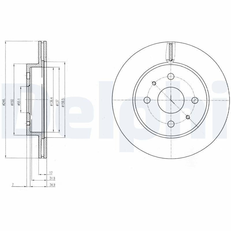 Delphi BG4128 Disc Front 05-Sirion 1.0-1.3-1.5 07-Coure-Su.Justy 1.0 | 1 Piece