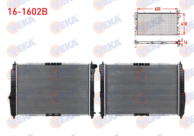 Veka 16-1602B Water Radiator Brazing Chevrolet Aveo 1.4 16V Dohc M-T 2003 — Radiators & Fans