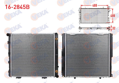 Veka 16-2845B Water Radiator Brazing Mercedes E Series (W124) E 200 A-T Ac + 1993-1995 — Radiators & Fans