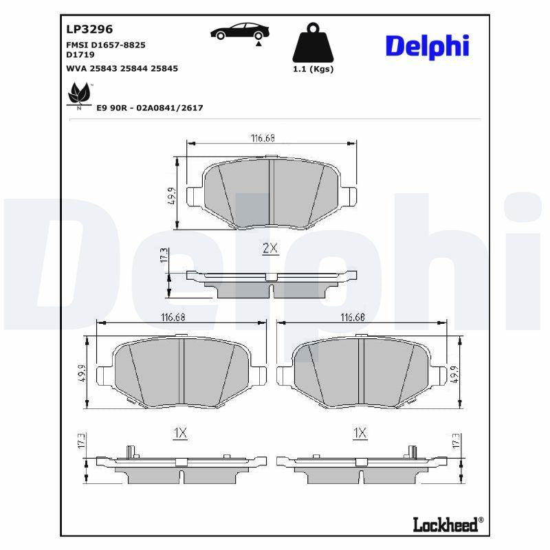 Delphi LP3296 Brake Pad — Brake Pads