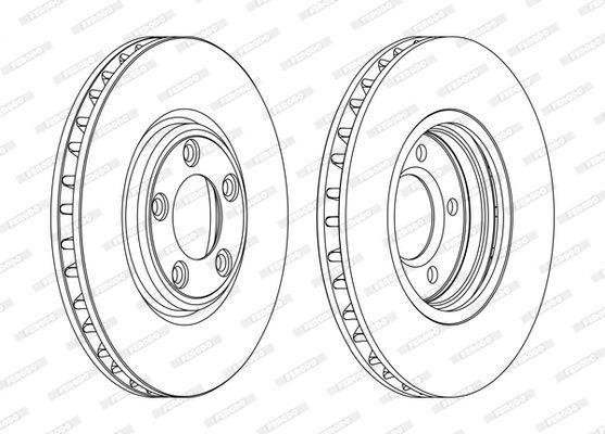 FERODO Front Brake Disc - Durable Ventilated Design for Jaguar S-Type — Brake Rotors & Drums