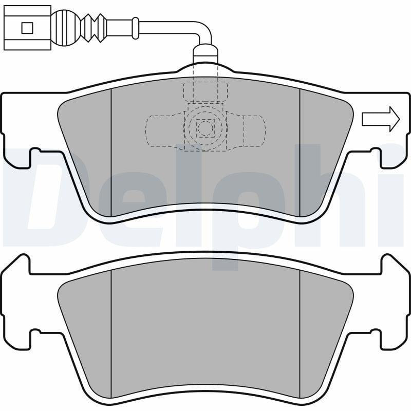 Delphi LP2086 Brake Pads - Rear Pads for Multivan T5