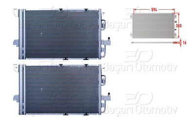 Wisco 2143043-00 A/C Condenser 594X380x16 Opel Astra G Zafira A 1.4 1.6 99 > — Condensers & Evaporators