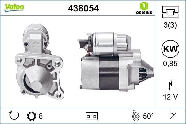 VALEO 438054 Starter Motor - 12V 0.85kW Compatible with Megane, Clio, Kango — Starting & Charging