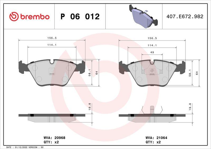 Brembo P06012 Brake Pad Front BMW E32 E34 E36 M3 M5 85-96 — Brake Pads