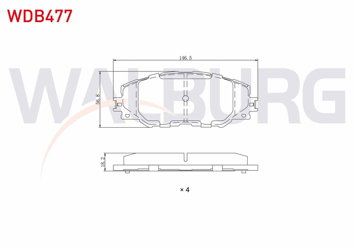 WALBURG WDB477 Brake Pad Front Toyota Rav4 III (Aca3_, Ace_ and 3 more models — Brake Pads