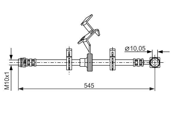 Bosch 1987481077 Brake Hose Front Left Mercedes W163 ML-Class 98-05 — Brake Hydraulics