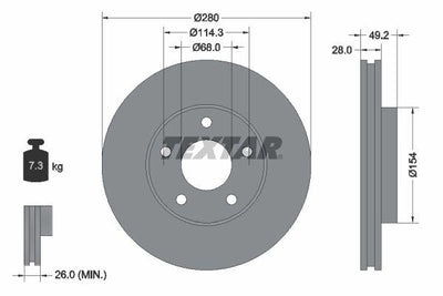 Textar 92109403 Brake Disc Pro — Brake Rotors & Drums