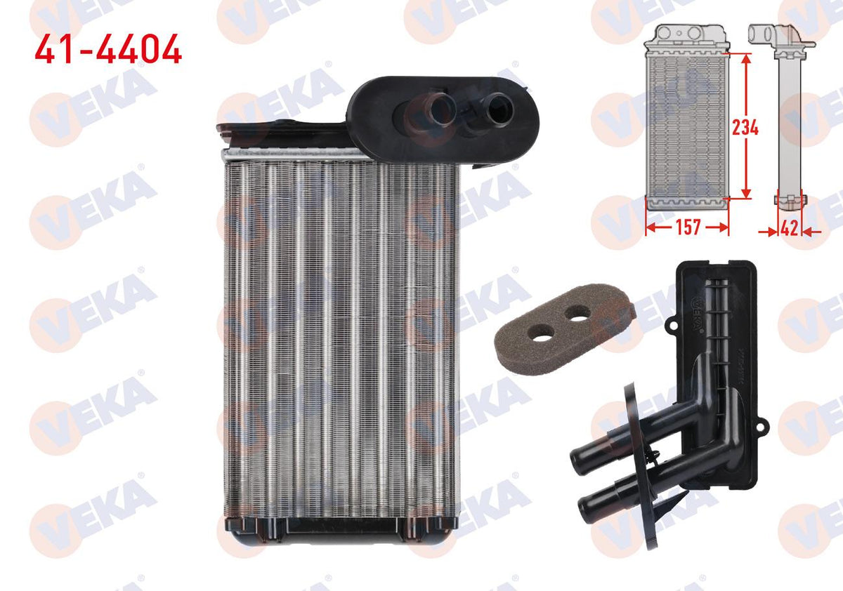 Veka 41-4404 Heater Core Mechanical Volkswagen Polo (6N1) 1.4 TDI 1994-1999 — Heater & Blower