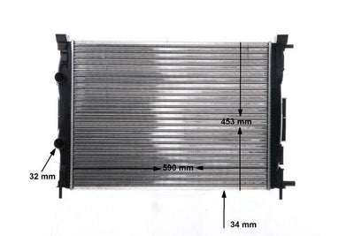 Mahle CR41000S Radiator 03-Megane.II Megane II Scenic 1,5 dCi 1.4 / 1.6 / 2.0 16V — Radiators & Fans