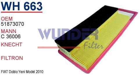 Wunder Fiat Linea Euro 5 1.3 Diesel Air Filter — Air & Cabin Filters