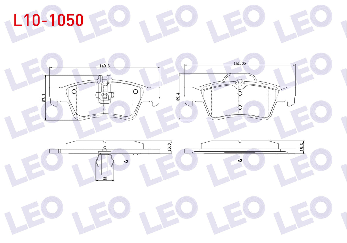 LEO L10-1050 Brake Pad Rear Mercedes E Series (W211) E 320 CDI 2002-2008 / (W211) E 280 CDI 2002-2008 / (W211) E — Brake Pads