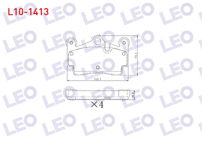 LEO L10-1413 Brake Pad Rear VW Touareg 6.0i W12 2002-2010 / Audi Q7 3.0 TFSI 2006-/ Q7 4.2 FSI 2006-/ Q7 3.0 V12 — Brake Pads