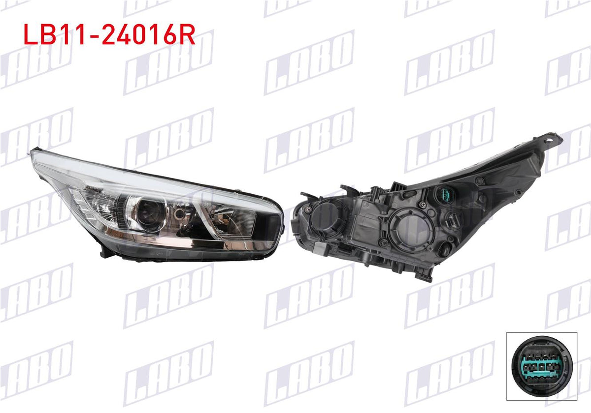 LABO LB11-24016R Headlight Right without LED Kia Ceed 2012-2018 Hb — Headlights