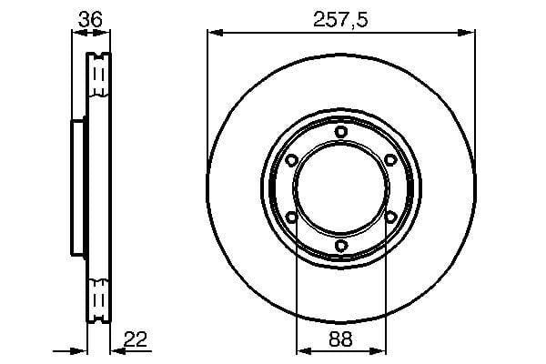 BOSCH 0986478596 Front Brake Discs for Isuzu TFR 90 — Brake Rotors & Drums