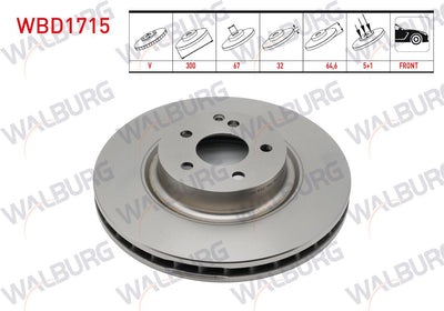WALBURG WBD1715 Brake Disc Front Mercedes CLS (C219) 2004 / 2010 — Brake Rotors & Drums