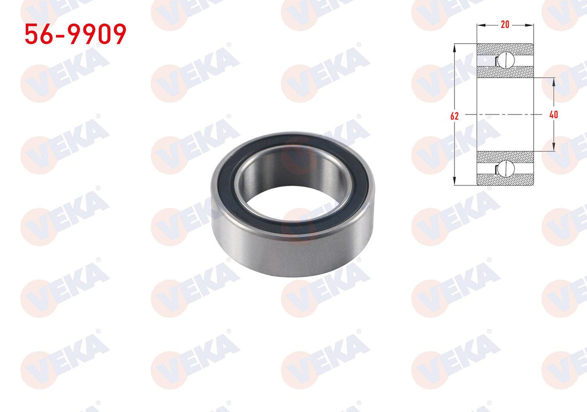 Veka 56-9909 Universal A/C Bearing 40X62x20