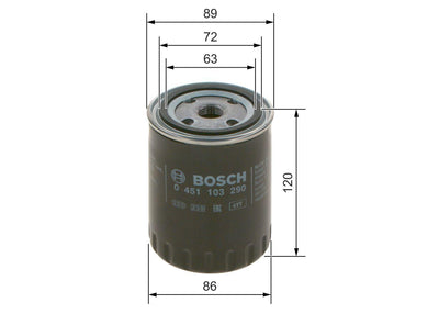 Bosch 0451103290 Oil Filter Golf III/IV Alhambra Cordoba Ibiza II Passat Polo Sharan T4 Vento 1.9 TDI 92-02 — Oil Filters