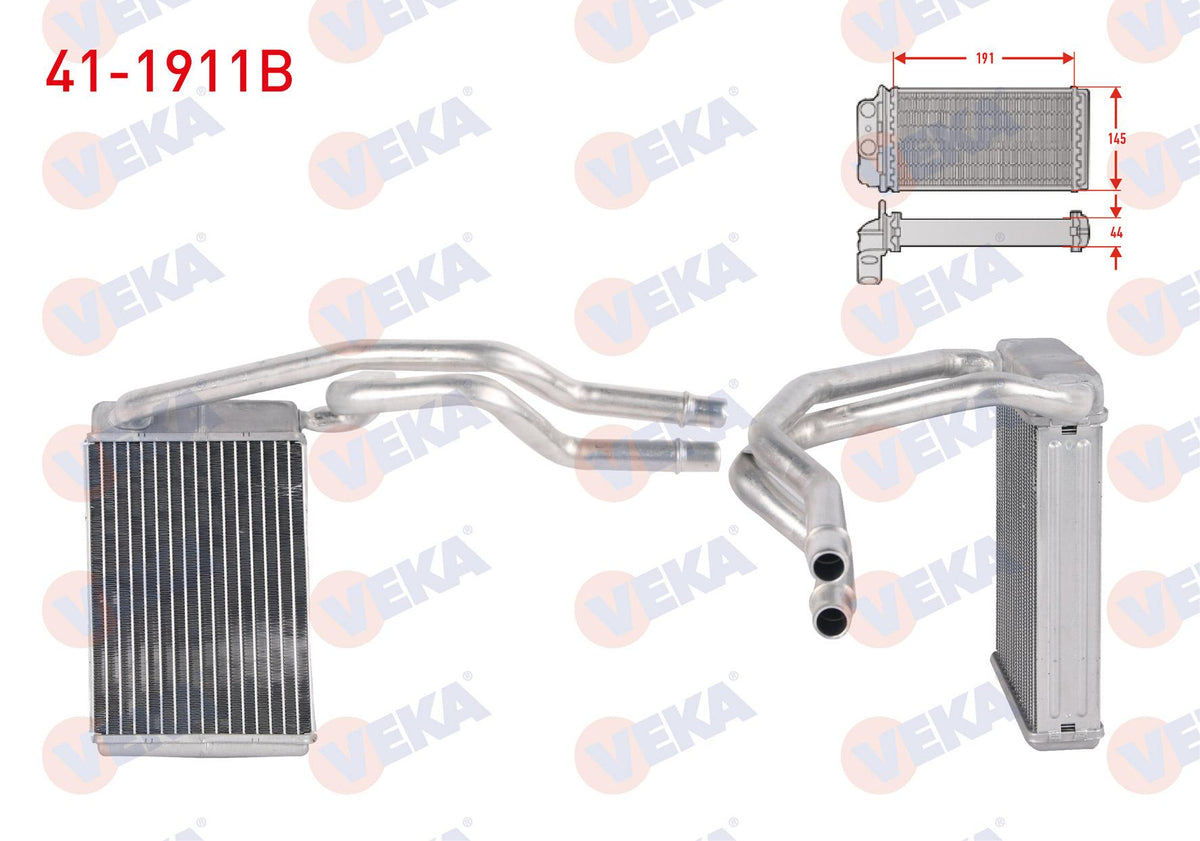Veka 41-1911B Heater Core Brazing Ford Fiesta V 1.4 TDCi-1.4i 16V-1.6 TDCi 2001-2008 / Fusion 1.4 TDCi 1.6 TDCi 2002-2010