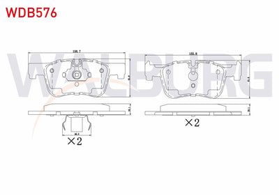 WALBURG WDB576 Brake Pad Front BMW 1 Series (F20,F21) 116 i 2010-/ 118 i 2010-/ 116 D 2010-/ 118 D 2010-/ 120 D — Brake Pads