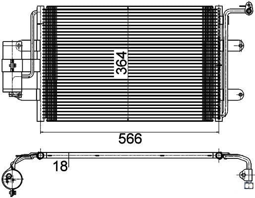 MGA 82154 A/C Condenser Mt-At 590X361mm VW Golf4 Bora Audi A3 Seat Toledo Leon Skoda Octavia 1.4-2 — Condensers & Evaporators