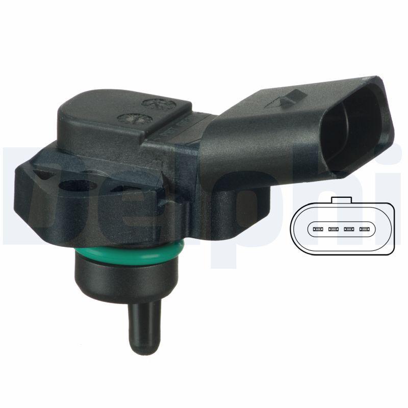 Delphi PS10098 Intake Pipe Pressure Sensor Caddy 96-03 Polo 95-00 Arosa 97-03 Cordoba Ibiza 93-0 — Vehicle Sensors & Switches