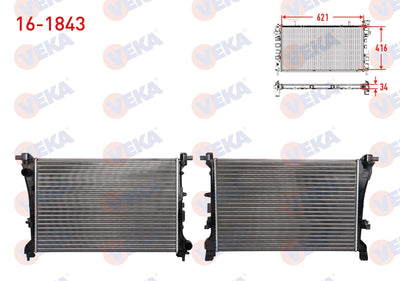 Veka 16-1843 Water Radiator Mechanical Fiat Egea 1.3 Mjt-1.6 Mjt 16V M-T Ac + /-2015 — Radiators & Fans