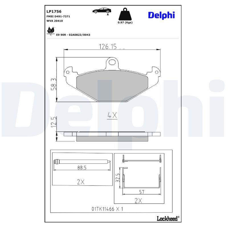 Delphi LP1756 Brake Pad — Brake Pads