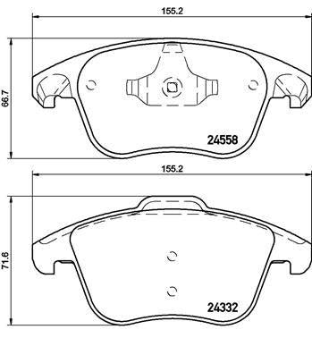Brembo P61117 Brake Pad Front Low-Met Peugeot