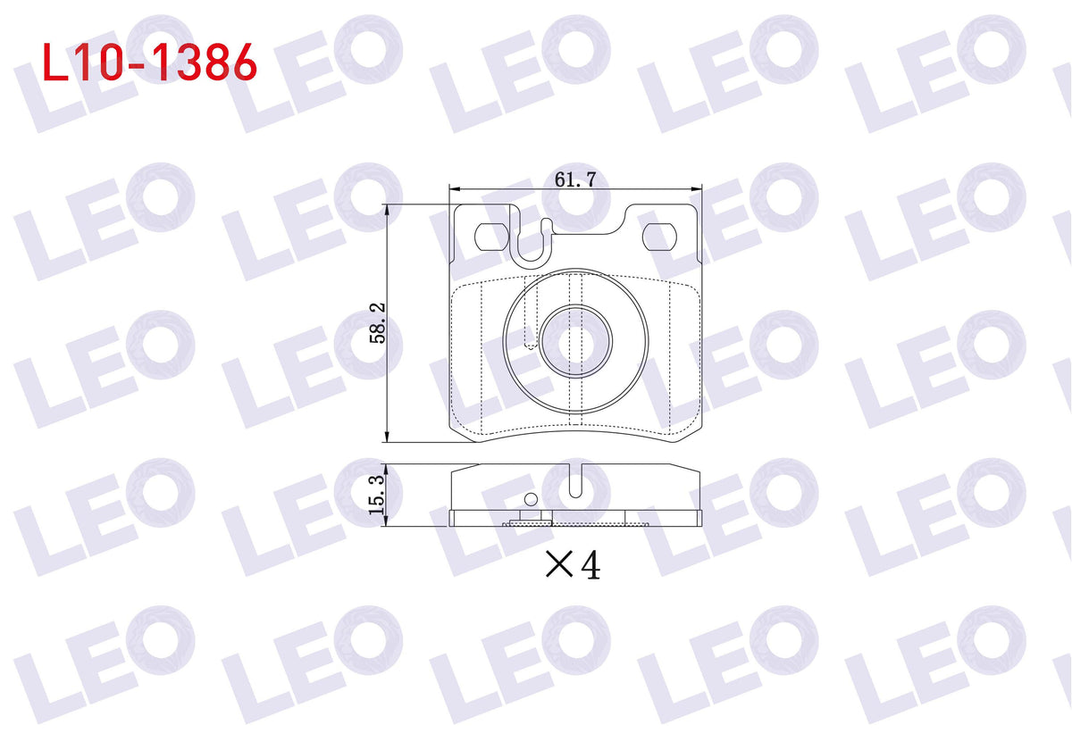 LEO L10-1386 Brake Pad Rear Mercedes C Series (W202) C 220 CDI 1993-2000 — Brake Pads