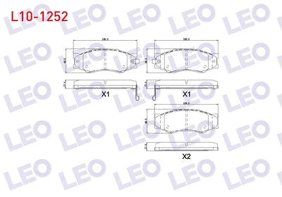 LEO L10-1252 Brake Pad Front with Wear Indicator Nissan Navara (D22) 2.5 dCi 1997-2004 / Pick Up (D21) 2.5 D 198 — Brake Pads